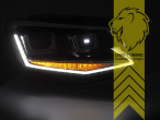 LED, dynamischer LED Blinker, schwarz, nur passend für Fahrzeuge mit original Halogen Scheinwerfern, elektrisch verstellbar - Stellmotor integriert, Eintragungsfrei / mit E-Prüfzeichen